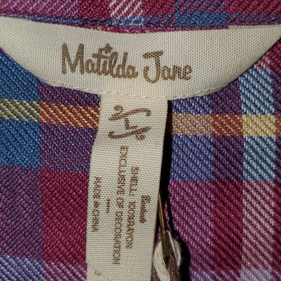 BNWT Matilda Jane All Day Millie Plaid Blouse-Sz Large - Picture 3 of 9